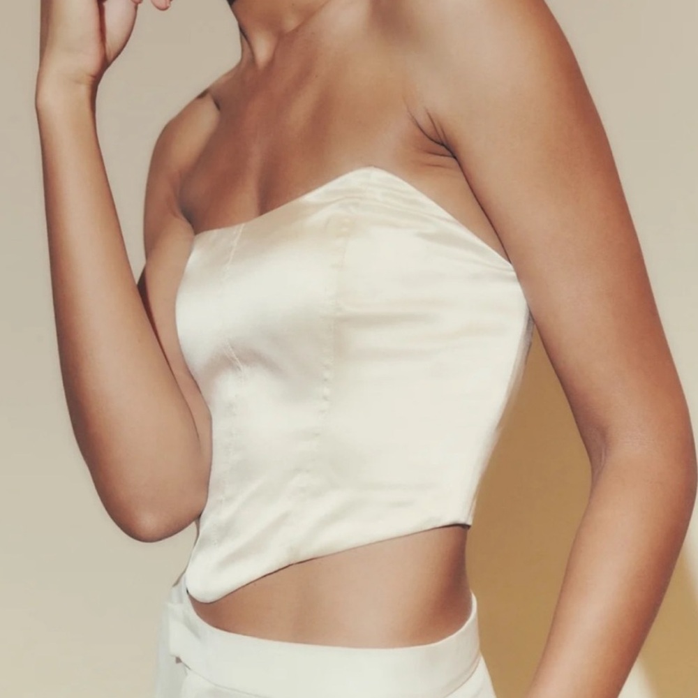 Reformation Maia Silk Strapless Top - Size 6